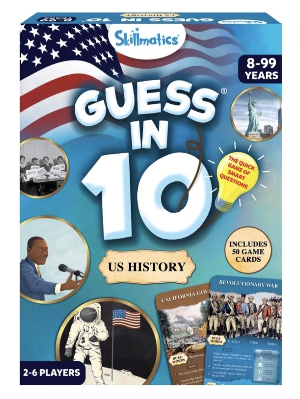 NWT Skillmatics Guess in 10 US History Card Game Educational Trivia